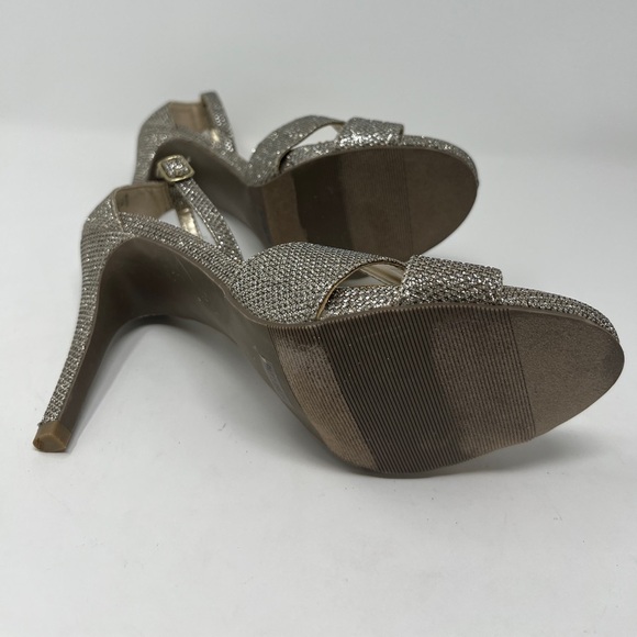 Material Girl Glitter Ankle Strap Open Toe Heels Size 7.5 - Picture 7 of 9